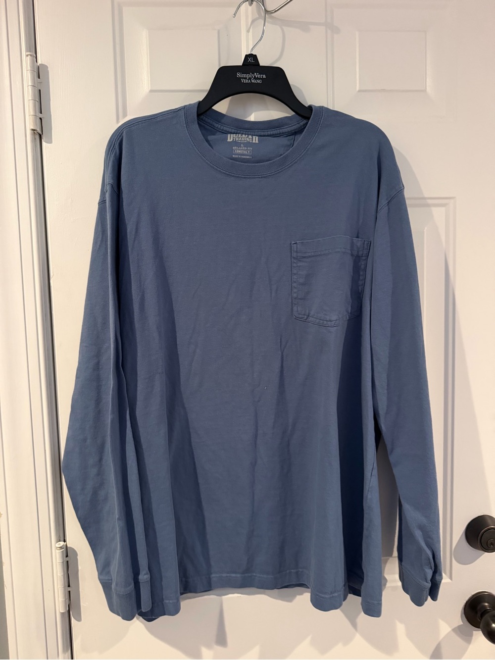 Duluth Trading Co Blue Long-Sleeve Pocket Tee